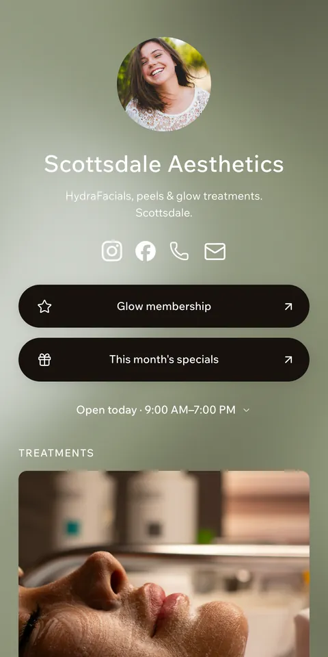 Scottsdale Aesthetics booking page